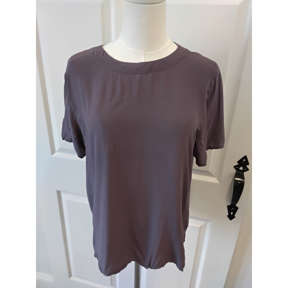 spenser jeremy petites silk short sleeve round neck‎ top size s